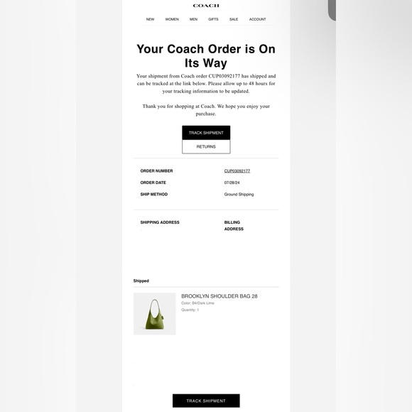 Coach Brooklyn Shoulder Bag 28 - Dark Lime - Picture 4 of 9